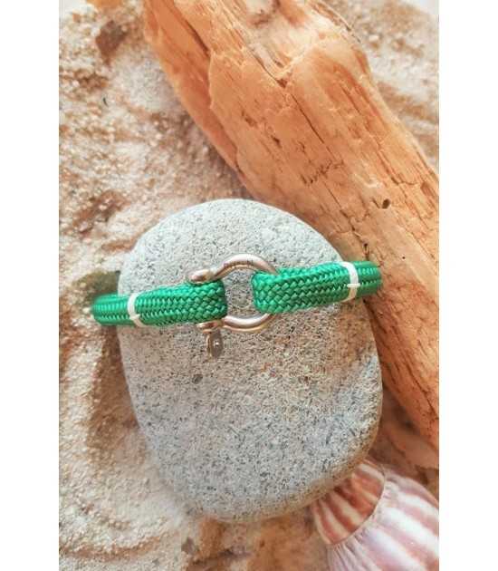 Lagune vert fil Blanc -bracelet marin français- CP Pit-n.com - TRADITION YACHTING
