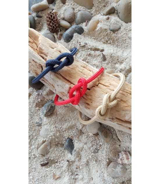 Infinity bracelet collection noeuds marins cordage bleu marine rouge beige