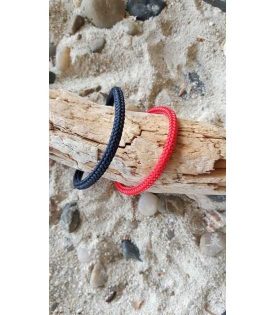 latitude collection essentiel cordage rouge et bleu marine bracelet marin