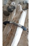 Odyssée bracelet marin en cordage noir (nylon) et en acier inoxydable, fermoir clipsable. Made in France. Marque Pit'-N.
