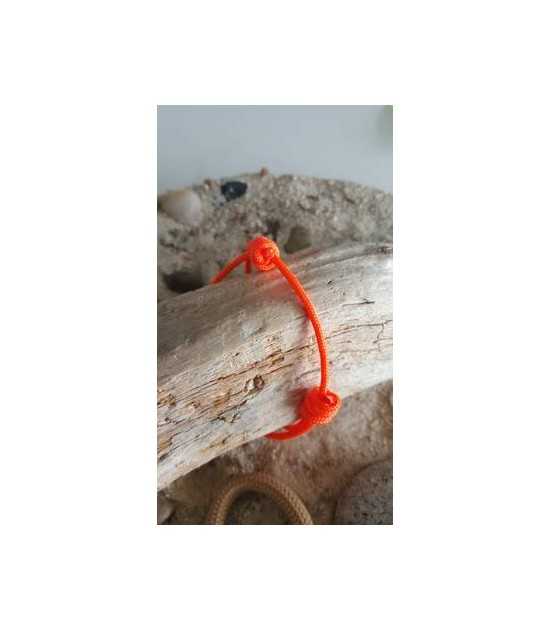 bracelet lien marin Sailing II orange unisexe noeuds réglables - Pit'-N