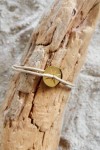 Palm beach - Bracelet lien cordon réglable acier or gravé étoile - Collection liens marins cordage beige