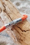 odyssée bracelet marin cordage orange et acier argenté