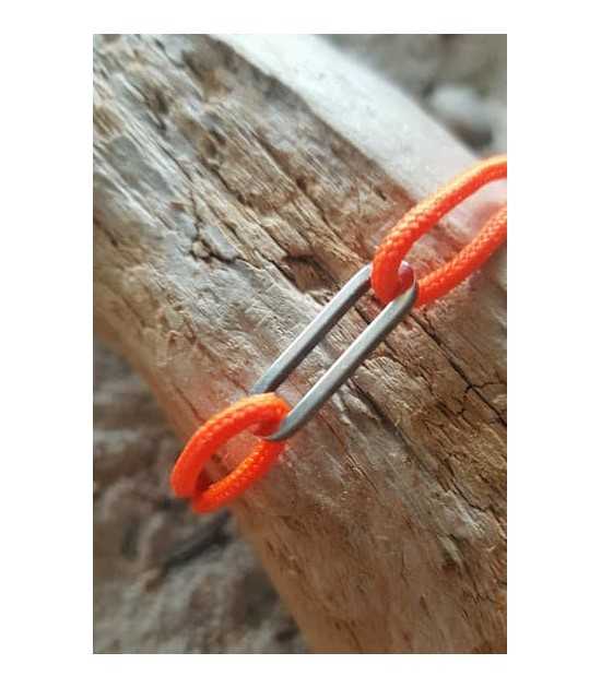 sailing I bracelet lien marin cordage orange et maillon acier argenté