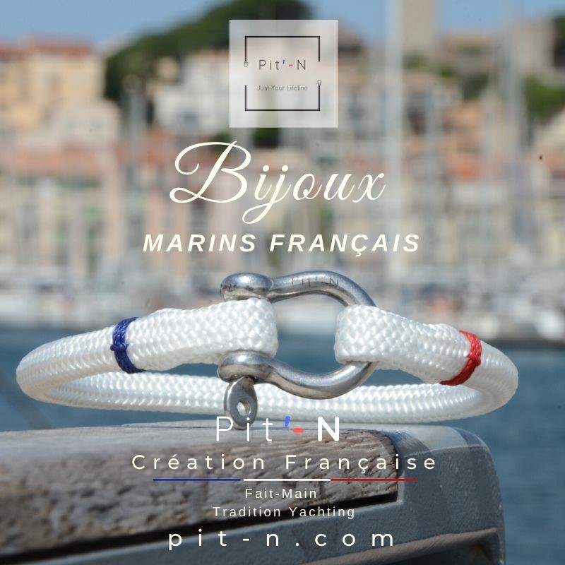 cannes-pit-n-com-marque-bijoux-marins-bracelet-frenchies-cordage-blanc-manille-acier-made-in-france